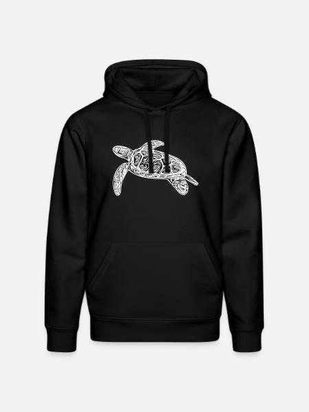 Small floating turtle - Stanley/Stella DRUMMER Unisex Organic Hoodie - black