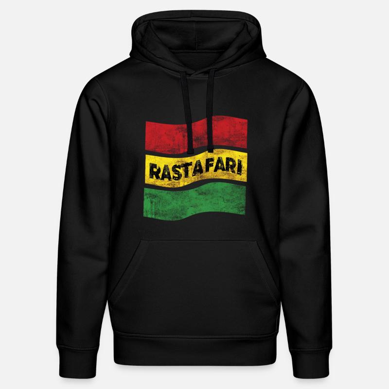 Rastafari Drapeau - Sweat à capuche bio DRUMMER Stanley/Stella Unisexe - noir