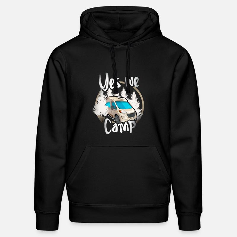Oui nous campons - Sweat à capuche bio DRUMMER Stanley/Stella Unisexe - noir
