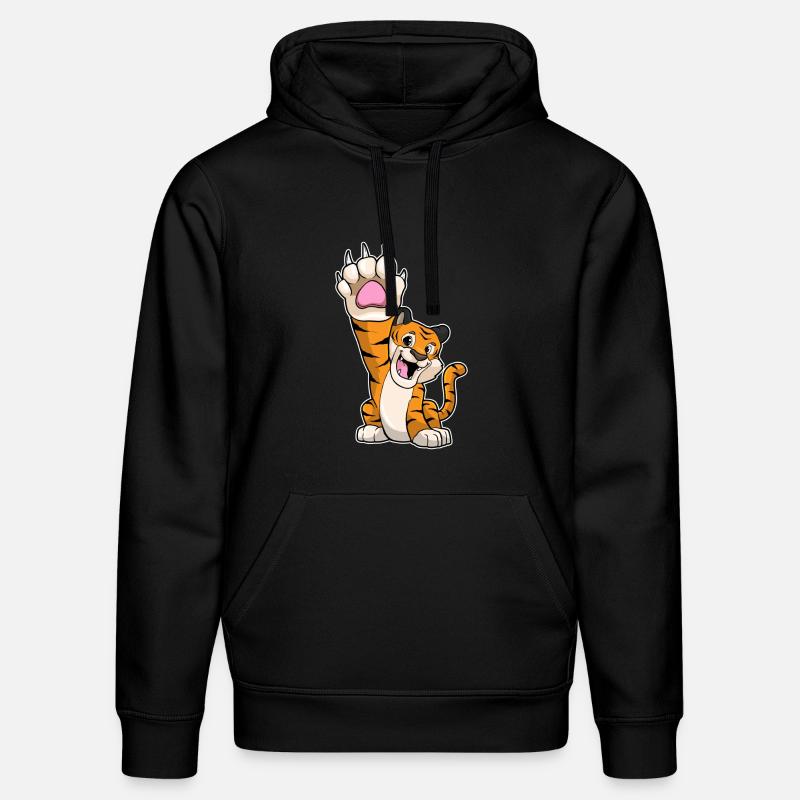 Tiger lustig High five - Stanley/Stella Unisex Bio-Hoodie DRUMMER - Schwarz