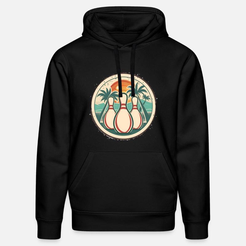 Graphismes de bowling - Sweat à capuche bio DRUMMER Stanley/Stella Unisexe - noir