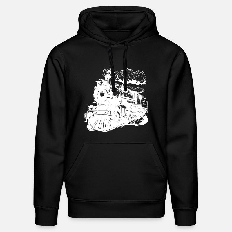 Graphisme de locomotive - Sweat à capuche bio DRUMMER Stanley/Stella Unisexe - noir