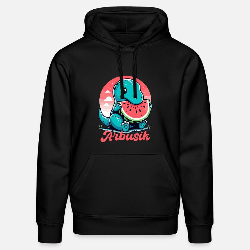 Mignon T-Rex Pastèque Arbusik Cadeau - Sweat à capuche bio DRUMMER Stanley/Stella Unisexe - noir