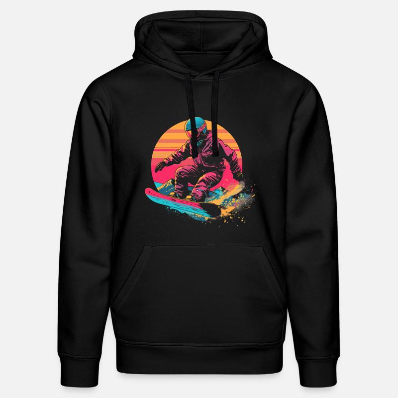 Look snowboarder des années 80 - Sweat à capuche bio DRUMMER Stanley/Stella Unisexe - noir
