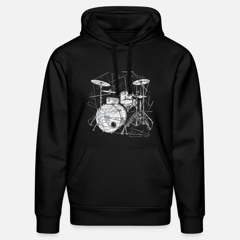 Graphiques de batterie - Sweat à capuche bio DRUMMER Stanley/Stella Unisexe - noir