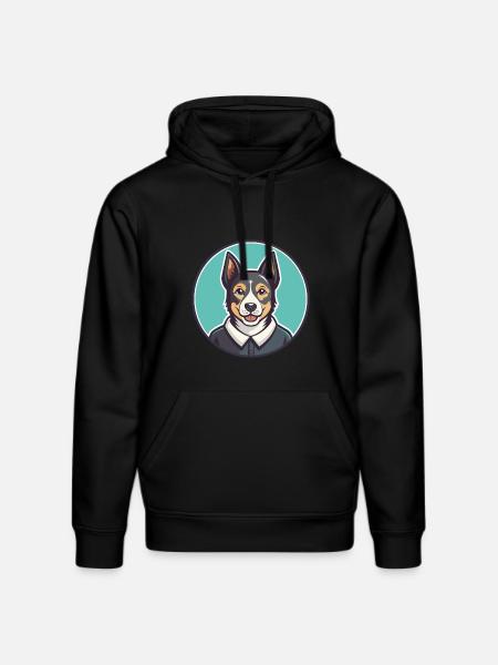 Cesky Strakaty Pes Dog Breed Cartoon Kawaii - Stanley/Stella DRUMMER Unisex Organic Hoodie - black
