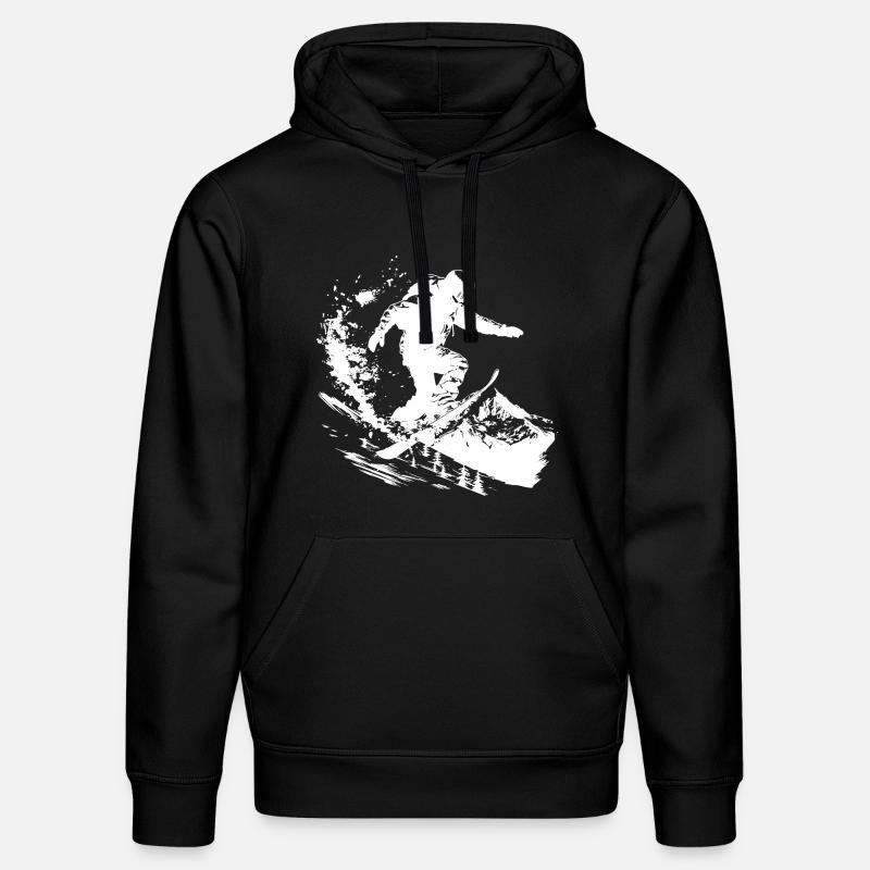 Dessin de snowboarder - Sweat à capuche bio DRUMMER Stanley/Stella Unisexe - noir