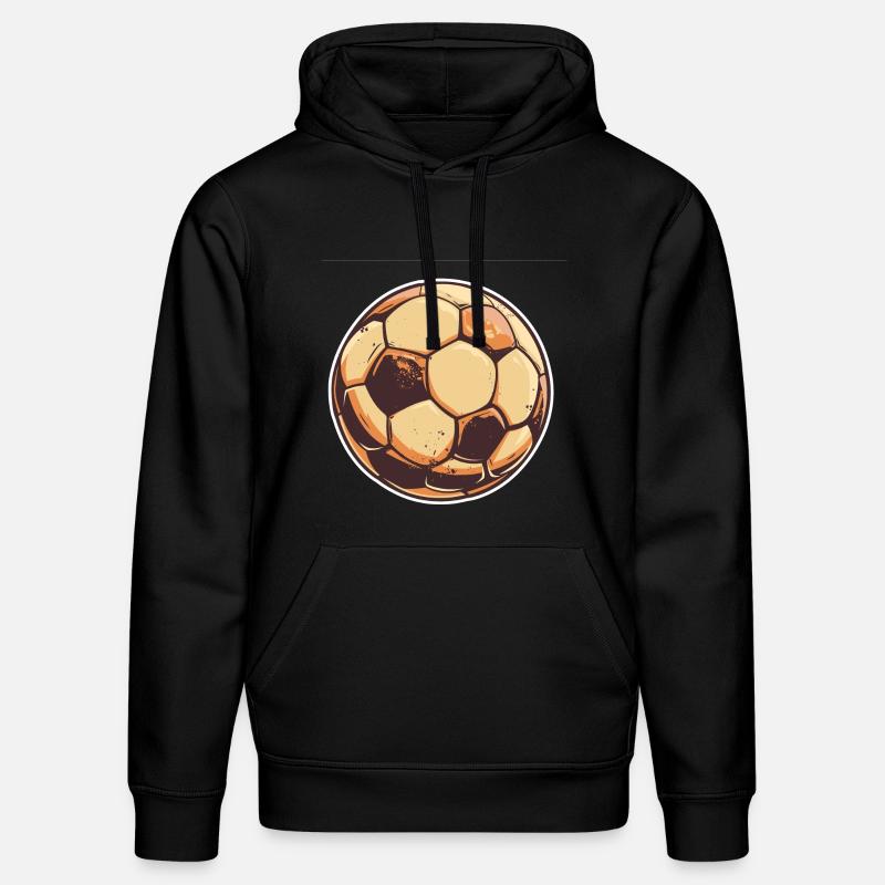 Graphisme rétro football - Sweat à capuche bio DRUMMER Stanley/Stella Unisexe - noir