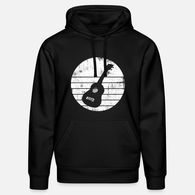 Dessin de ukulélé - Sweat à capuche bio DRUMMER Stanley/Stella Unisexe - noir