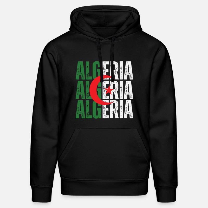 Drapeau algérien, fierté algérienne - Sweat à capuche bio DRUMMER Stanley/Stella Unisexe - noir