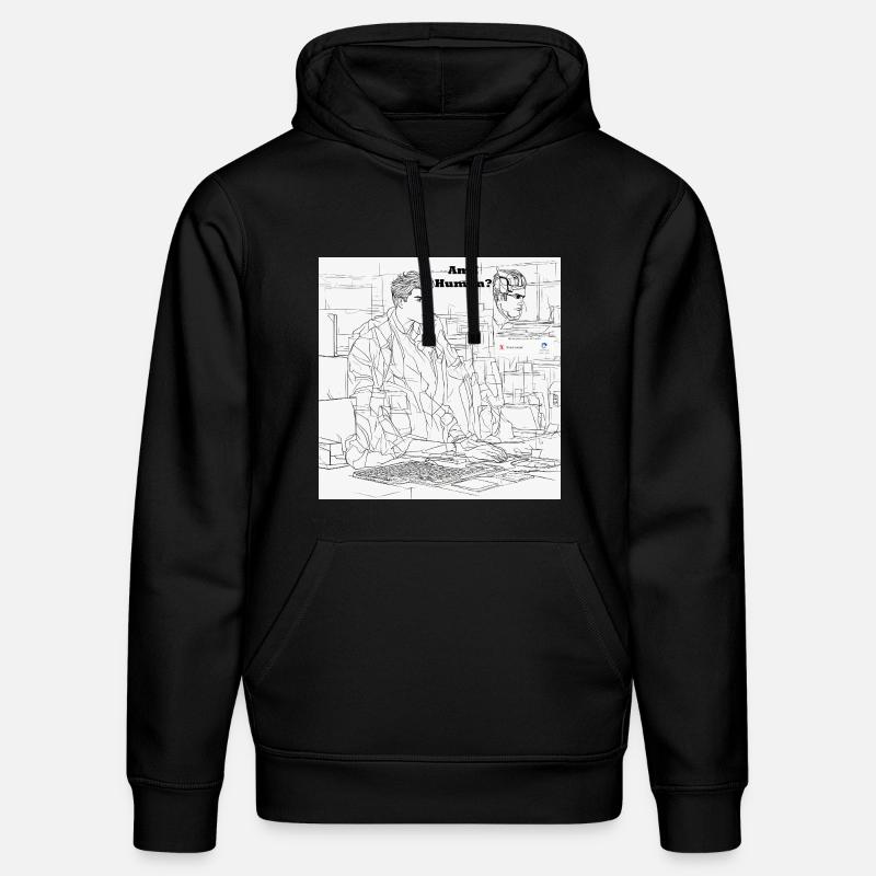 Mensch oder Roboter - Stanley/Stella Unisex Bio-Hoodie DRUMMER  - Schwarz