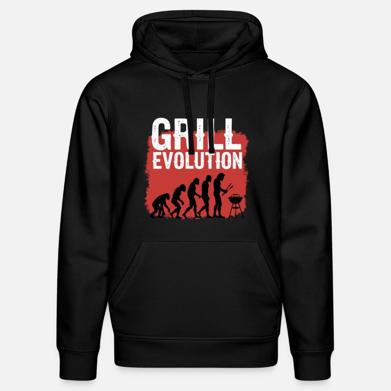 Grill Evolution Lustiger Grillmeister Spruch - Stanley/Stella Unisex Bio-Hoodie DRUMMER  - Schwarz