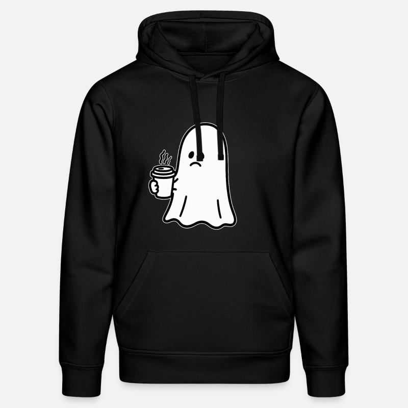 Geist Kaffee Halloween Süßes oder Saures - Stanley/Stella Unisex Bio-Hoodie DRUMMER  - Schwarz