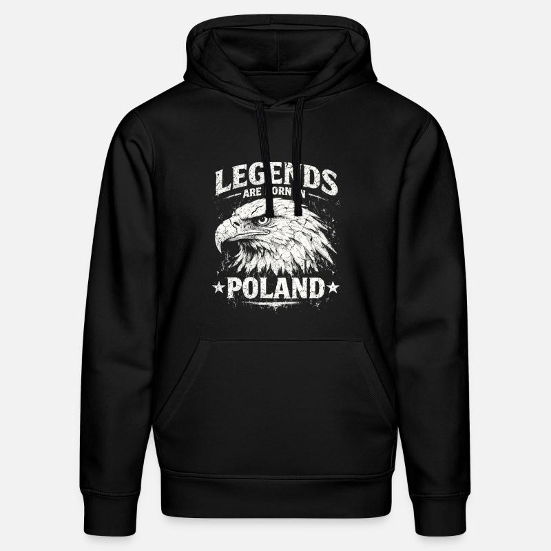 Poland Legend: White Eagle – Pride & Tradition - Stanley/Stella DRUMMER Unisex Organic Hoodie - black