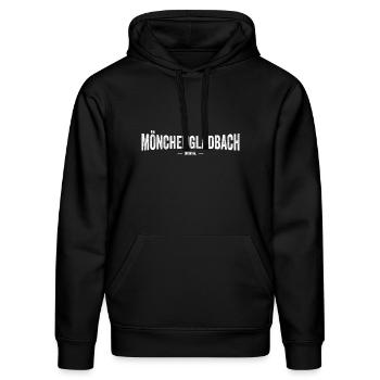Mönchengladbach Original - Stanley/Stella Unisex Bio-Hoodie DRUMMER  - Schwarz - Vorne - Marisol (170cm) & Nik (191cm)