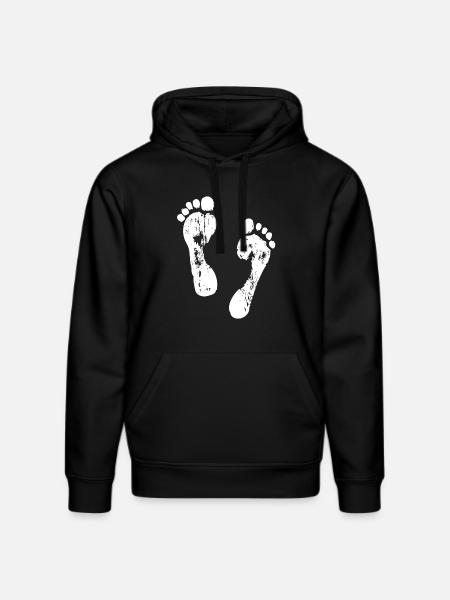 Footprints in the sand - Stanley/Stella DRUMMER Unisex Organic Hoodie - black