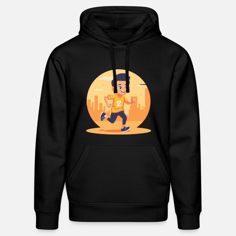 Graphique Marathon Boy - Sweat à capuche bio DRUMMER Stanley/Stella Unisexe - noir