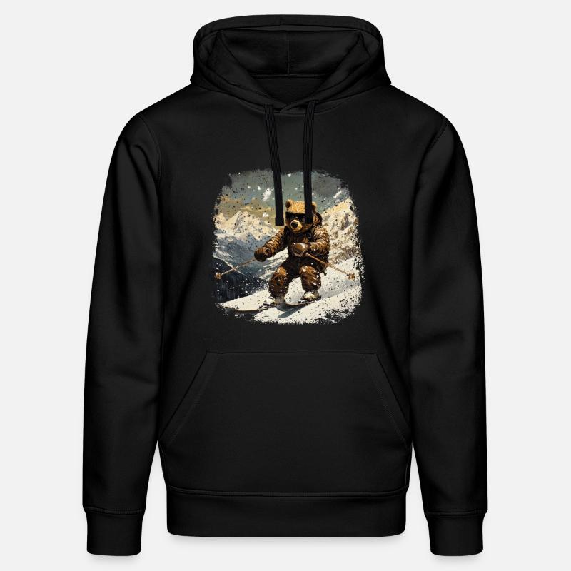 Ski d’ours - Sweat à capuche bio DRUMMER Stanley/Stella Unisexe - noir