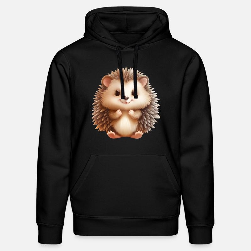 Mignon hérisson assis - Sweat à capuche bio DRUMMER Stanley/Stella Unisexe - noir