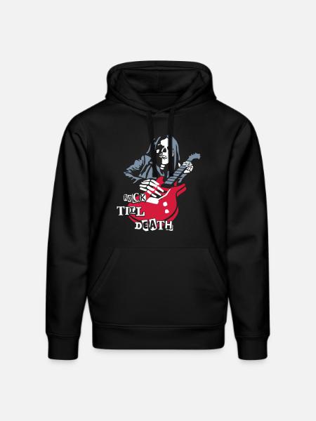 dead_guitar_player_2 - Stanley/Stella DRUMMER Unisex Organic Hoodie - black