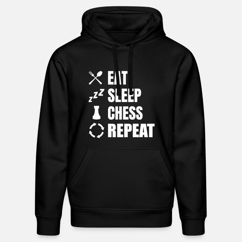 Eat Sleep Chess Repeat - Stanley/Stella Unisex Bio-Hoodie DRUMMER  - Schwarz