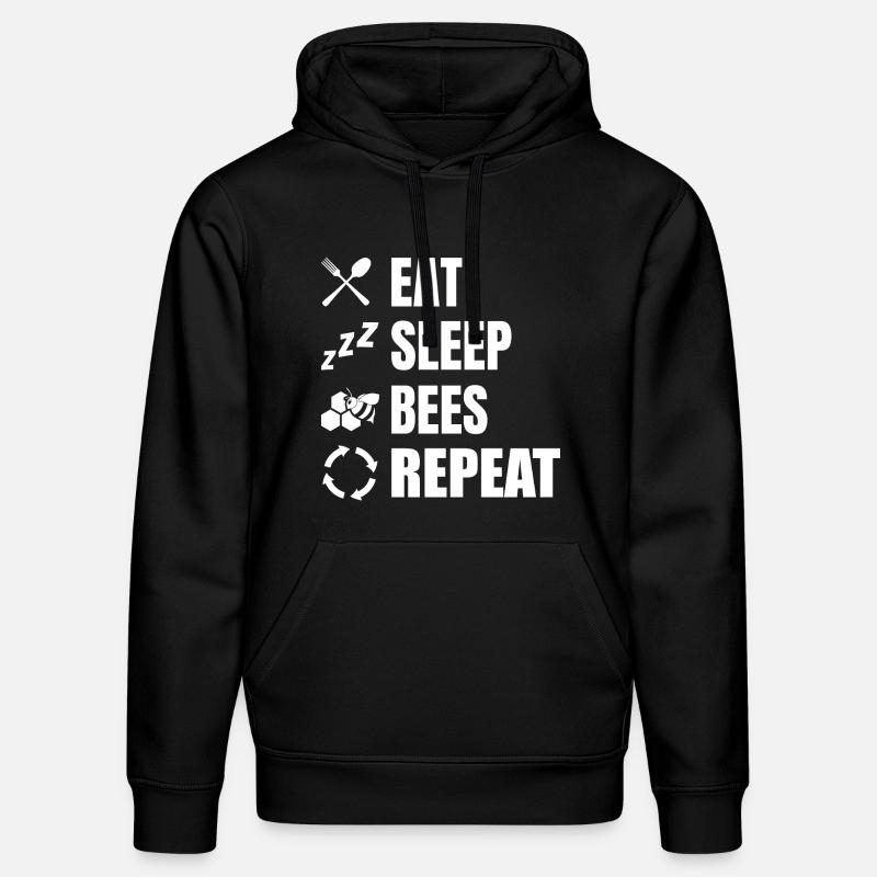 Eating, sleeping, beekeeping, repeating - Stanley/Stella DRUMMER Unisex Organic Hoodie - black