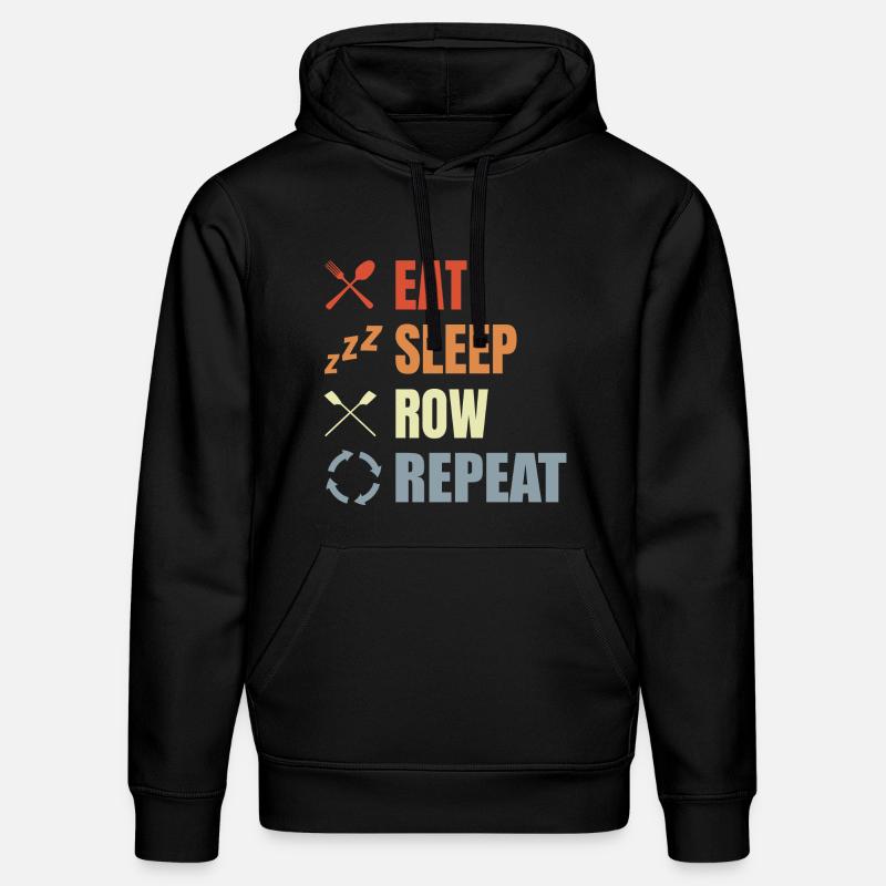 Manger, dormir, ramer, répéter - Sweat à capuche bio DRUMMER Stanley/Stella Unisexe - noir