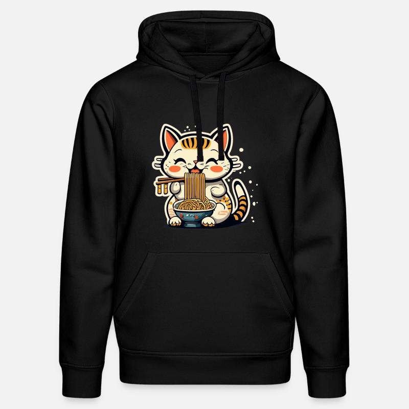 Chat ramen - Sweat à capuche bio DRUMMER Stanley/Stella Unisexe - noir