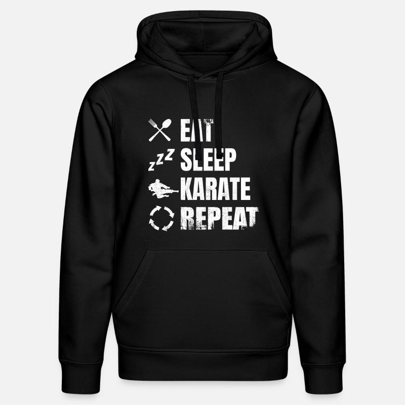 Manger Sommeil Karaté Répéter - Sweat à capuche bio DRUMMER Stanley/Stella Unisexe - noir