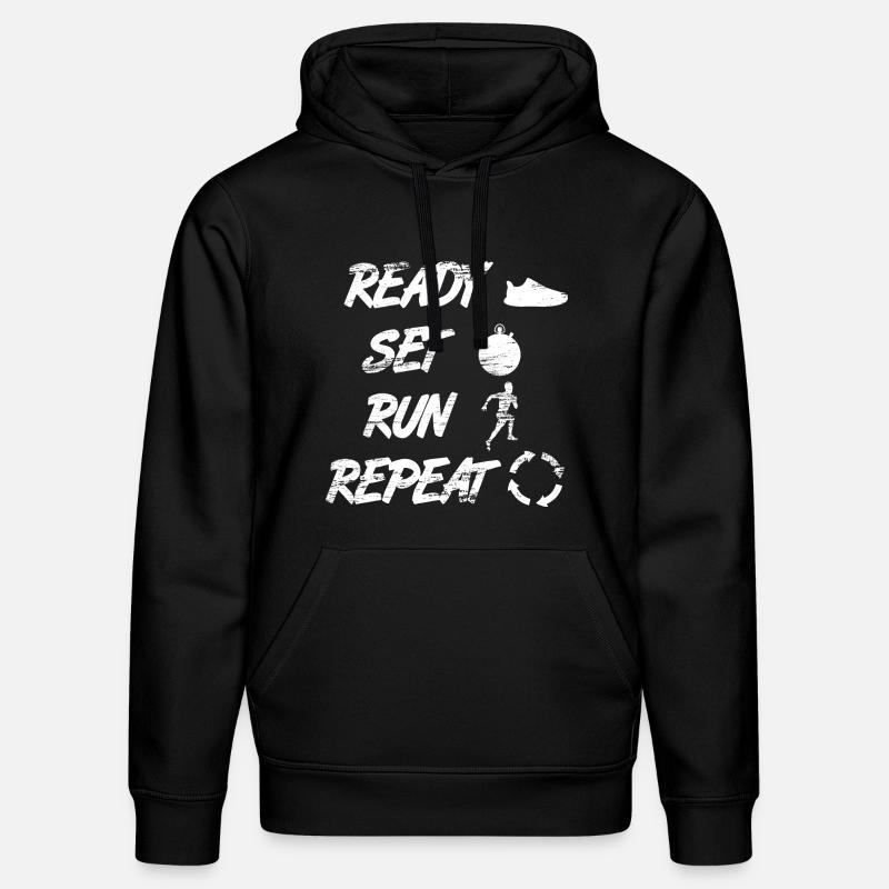 Ready Set Run Repeat - Stanley/Stella Unisex Bio-Hoodie DRUMMER  - Schwarz