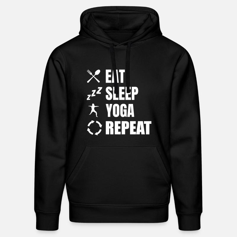 Manger dormir Yoga Répéter - Sweat à capuche bio DRUMMER Stanley/Stella Unisexe - noir