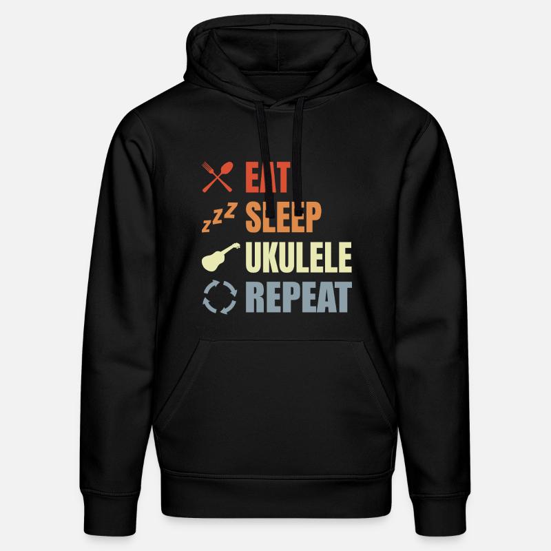 Manger dormir ukulélé répéter - Sweat à capuche bio DRUMMER Stanley/Stella Unisexe - noir