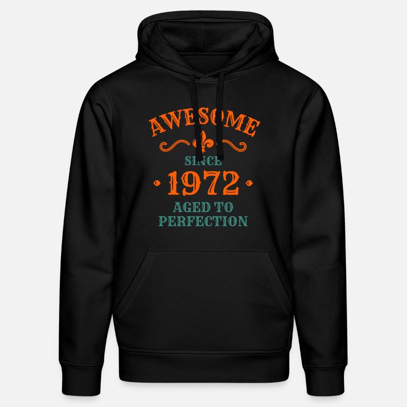 Anniversaire 1972 - Sweat à capuche bio DRUMMER Stanley/Stella Unisexe - noir