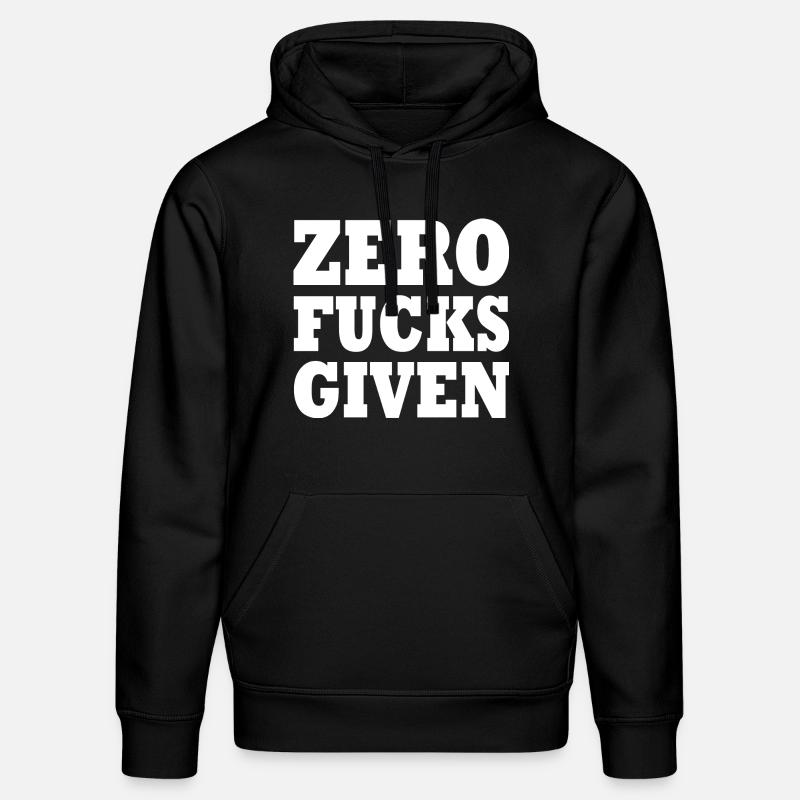 Zero fucks given - Sweat à capuche bio DRUMMER Stanley/Stella Unisexe - noir