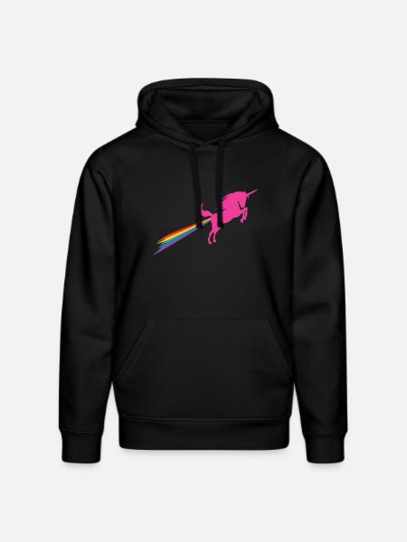 Unichorn Rainbow Fart - Stanley/Stella DRUMMER Unisex Organic Hoodie - black