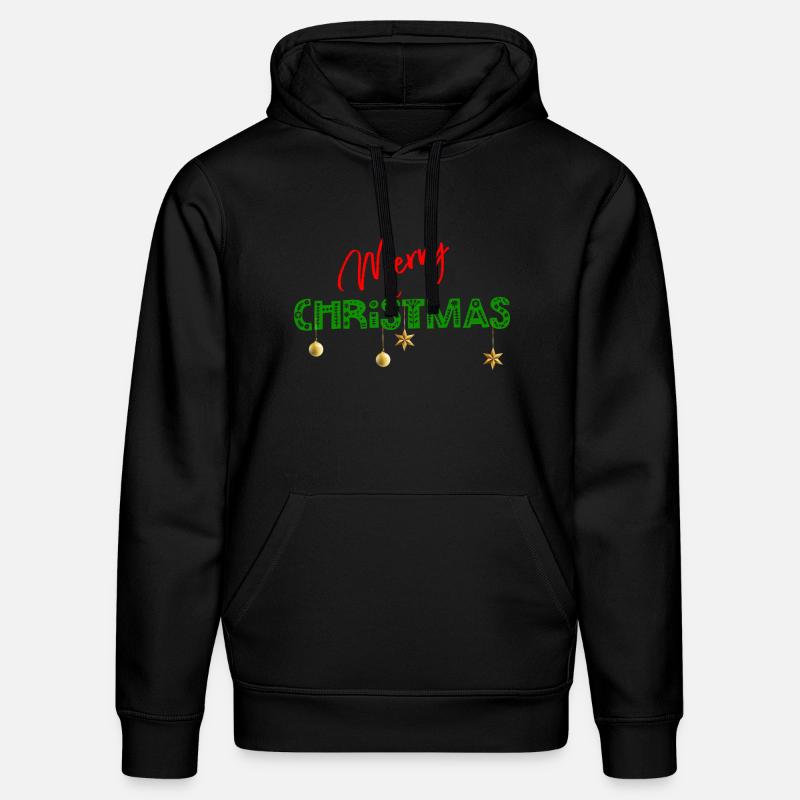 Joyeux Noël : Lettres vertes texturées - Sweat à capuche bio DRUMMER Stanley/Stella Unisexe - noir