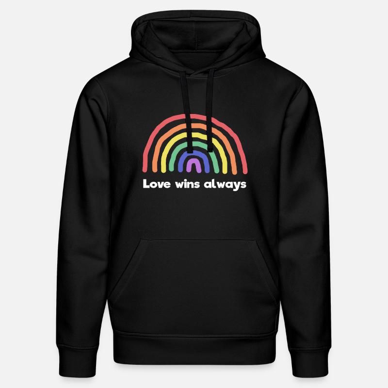 Regenbogen Liebe Statement Frieden Weltfrieden - Stanley/Stella Unisex Bio-Hoodie DRUMMER  - Schwarz
