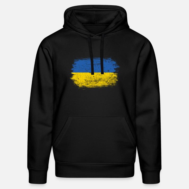 Coup de pinceau du drapeau ukrainien - Sweat à capuche bio DRUMMER Stanley/Stella Unisexe - noir