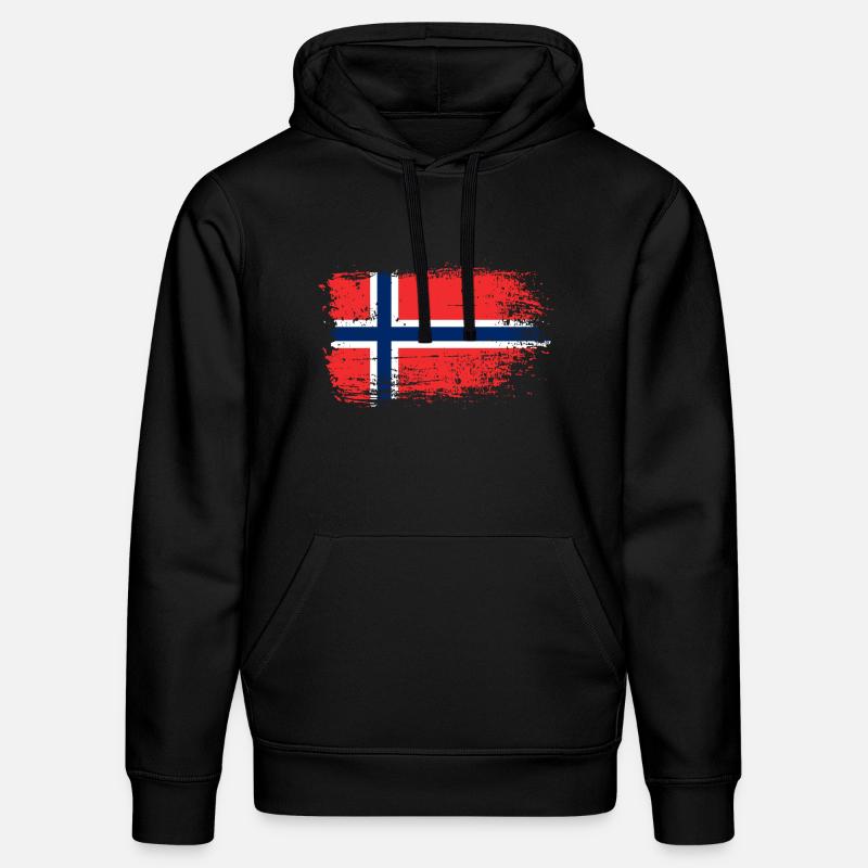 Texture grunge du drapeau norvégien - Sweat à capuche bio DRUMMER Stanley/Stella Unisexe - noir