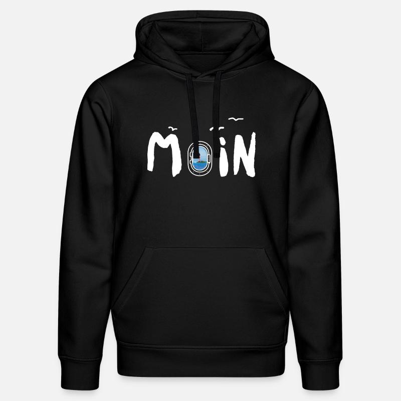 Moin Leuchtturm - Stanley/Stella Unisex Bio-Hoodie DRUMMER  - Schwarz