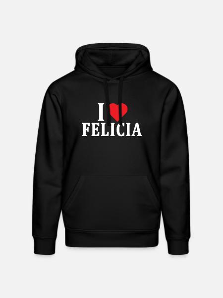 t-shirt Jag älskar Felicia t-shirt presentidé - Ekologisk luvtröja DRUMMER unisex från Stanley/Stella - svart