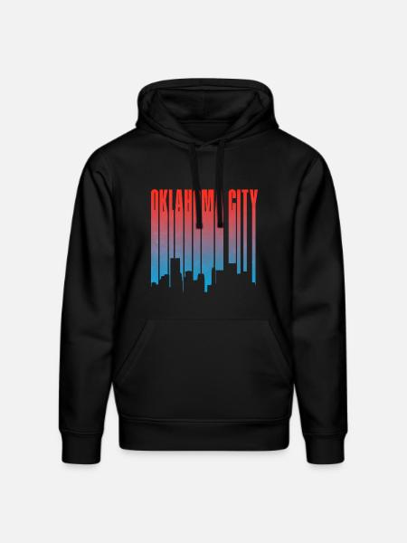 Oklahoma City Skyline Gradient - Stanley/Stella DRUMMER Unisex Organic Hoodie - black