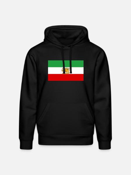 Lion and Sun Iran Flag - Stanley/Stella DRUMMER Unisex Organic Hoodie - black