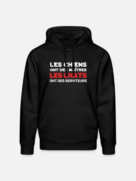 Chats et Chiens: Maîtres et Serviteurs - Sweat à capuche bio DRUMMER Stanley/Stella Unisexe - noir