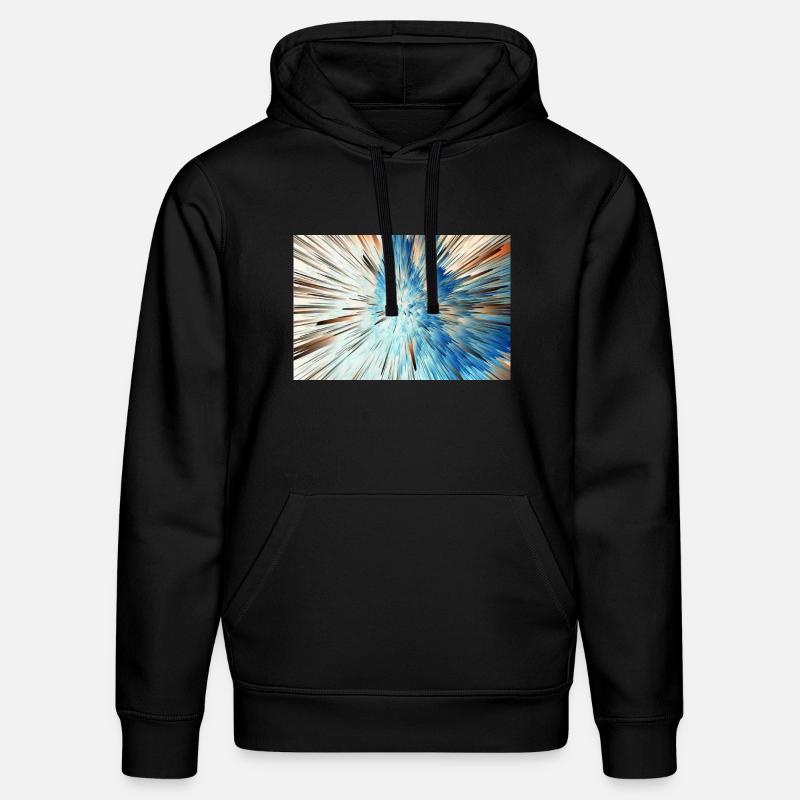 Radiale Blaue Explosion - Stanley/Stella Unisex Bio-Hoodie DRUMMER  - Schwarz