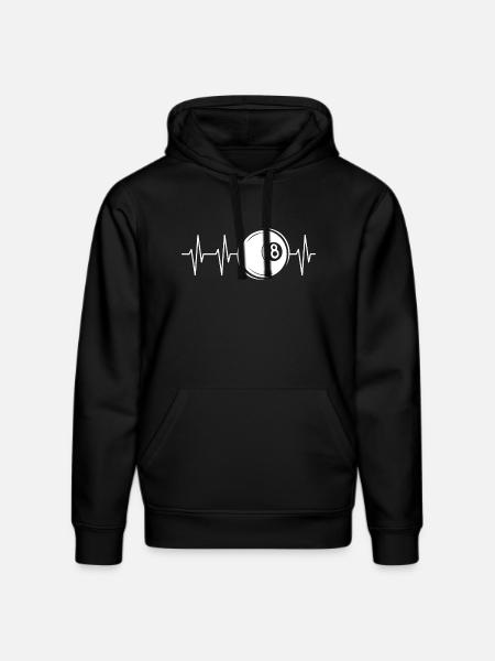 Heartbeat Billiards Pool 8 Ball Ball Pulse Symbol - Stanley/Stella DRUMMER Unisex Organic Hoodie - black