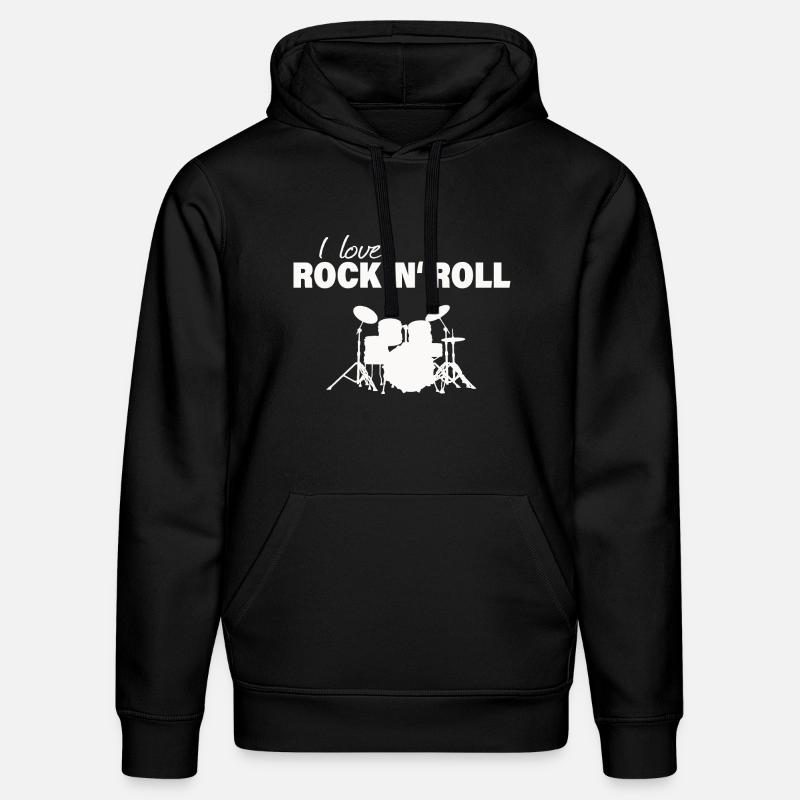 J’ADORE LE ROCK 'N' ROLL - Sweat à capuche bio DRUMMER Stanley/Stella Unisexe - noir