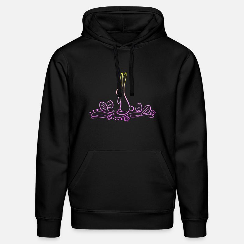 Silhouette de lapin de Pâques avec des œufs de Pâques - Sweat à capuche bio DRUMMER Stanley/Stella Unisexe - noir