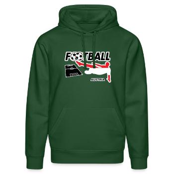 Fußball Fieber Österreich - Stanley/Stella Unisex Bio-Hoodie DRUMMER  - Flaschengrün - Vorne - Liana (172cm) & Jaron (178cm)