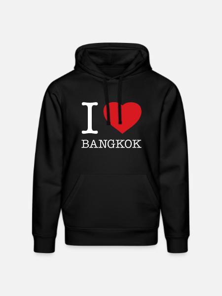 I LOVE BANGKOK - Stanley/Stella DRUMMER Unisex Organic Hoodie - black